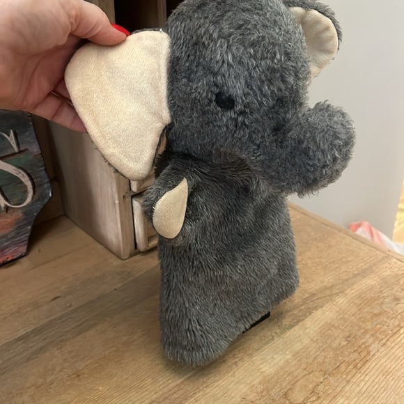 Vintage Omega Puppet Shop Elephant 1984 Gray 12” Tall Teacher Therapist - Picture 3 of 8